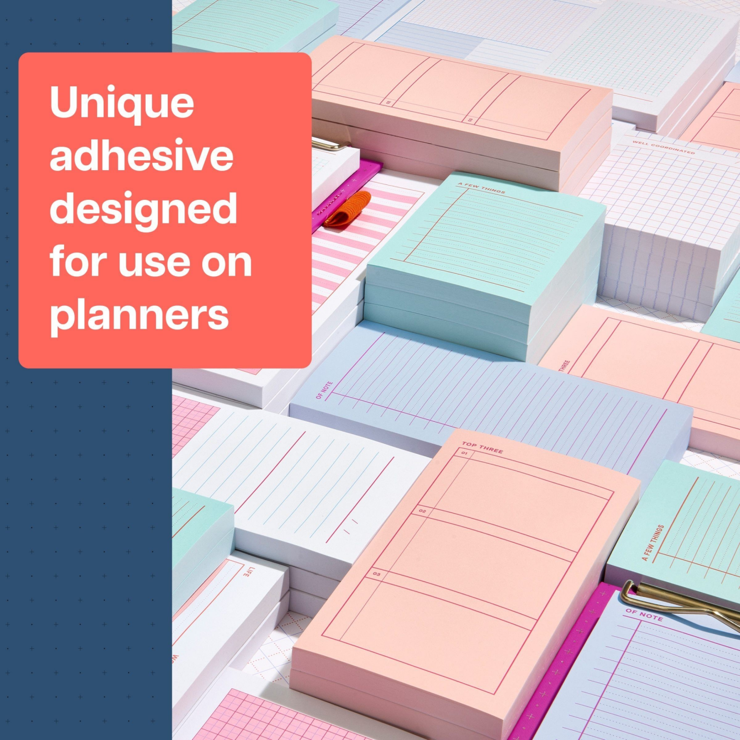 slide 3 of 3, 3M Post-It® Noted Mini List Notes Grid Ntd11-34-2 2.9in X 3.8in (73.6mm X 96mm), 1 ct