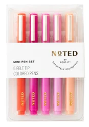3M Post-It® Noted 5 Mini Felt Tip Pens In Shades Of Pink And Orange