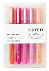 3M Post-It® Noted 5 Mini Felt Tip Pens In Shades Of Pink And Orange