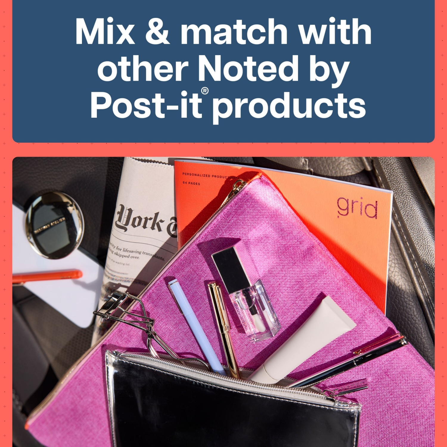 slide 2 of 4, 3M Post-It® Noted Planning Notes Ntd11-58-1, White Blue, 4.9in X 7.7in (124.4mm X 195mm), 1 ct