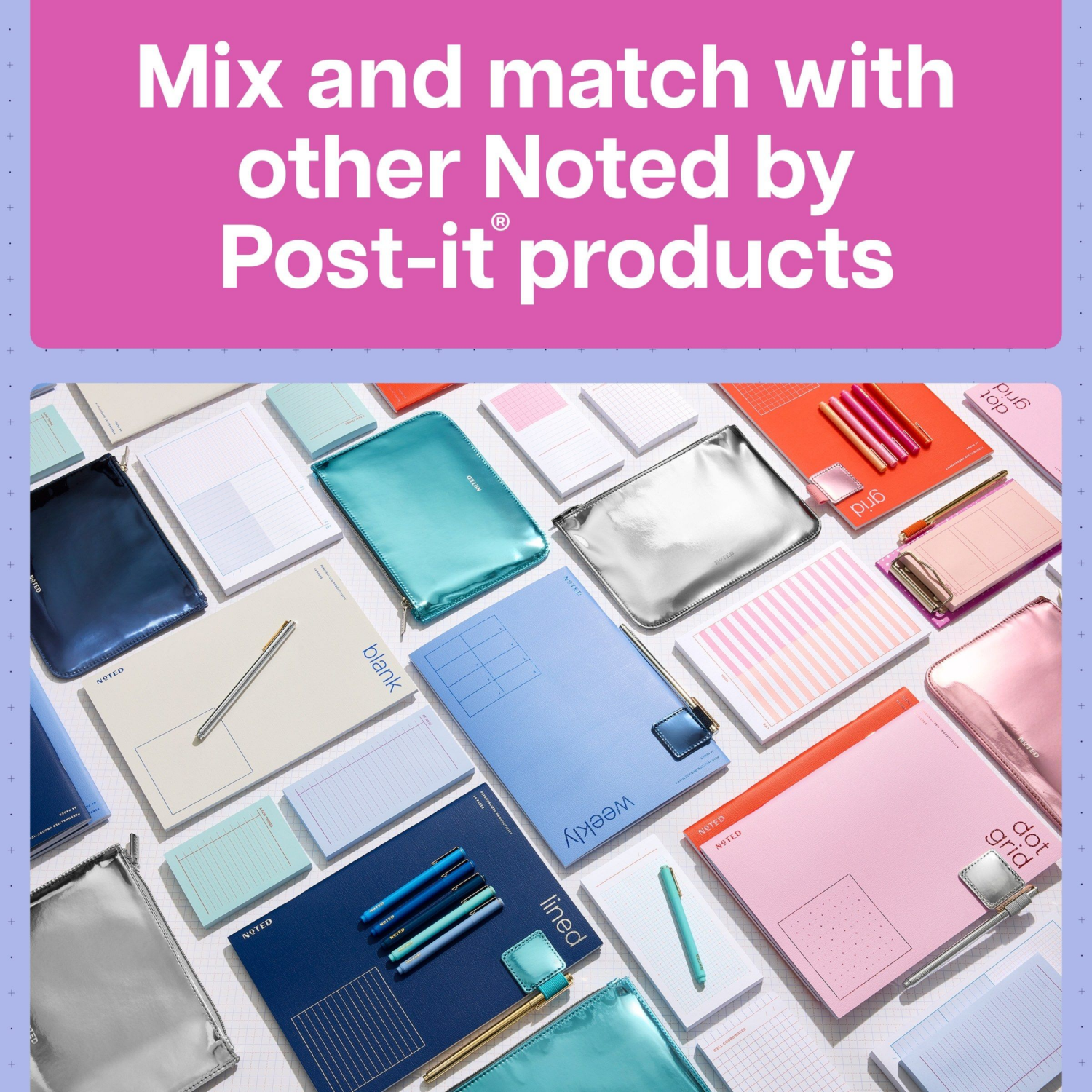 slide 3 of 4, 3M Post-it Metallic Pink Pen Pouch, 6 in x 8.75 in, 1 ct