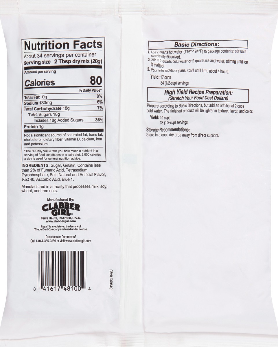 slide 2 of 9, Royal Strawberry Gelatin Mix 24 oz, 24 oz