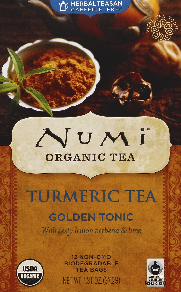 slide 4 of 5, Numi Turmeric Golden Tonic Tea, 12 ct