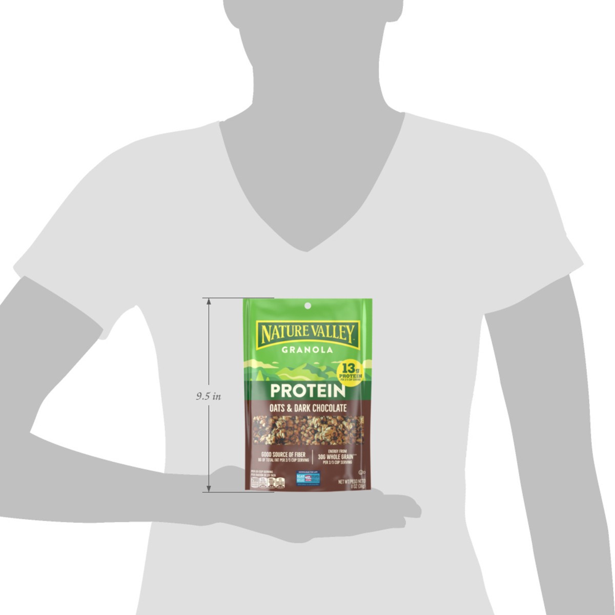 slide 11 of 13, Nature Valley Protein Granola, Oats and Dark Chocolate, Resealable Bag, 11 OZ, 11 oz