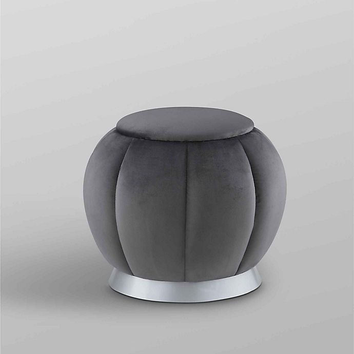 slide 3 of 5, Nicole Miller Zuzanna Ottoman - Grey/Silver, 1 ct