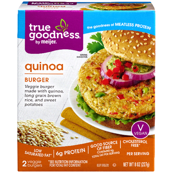 slide 1 of 1, True Goodness Quinoa Burger, 8 oz