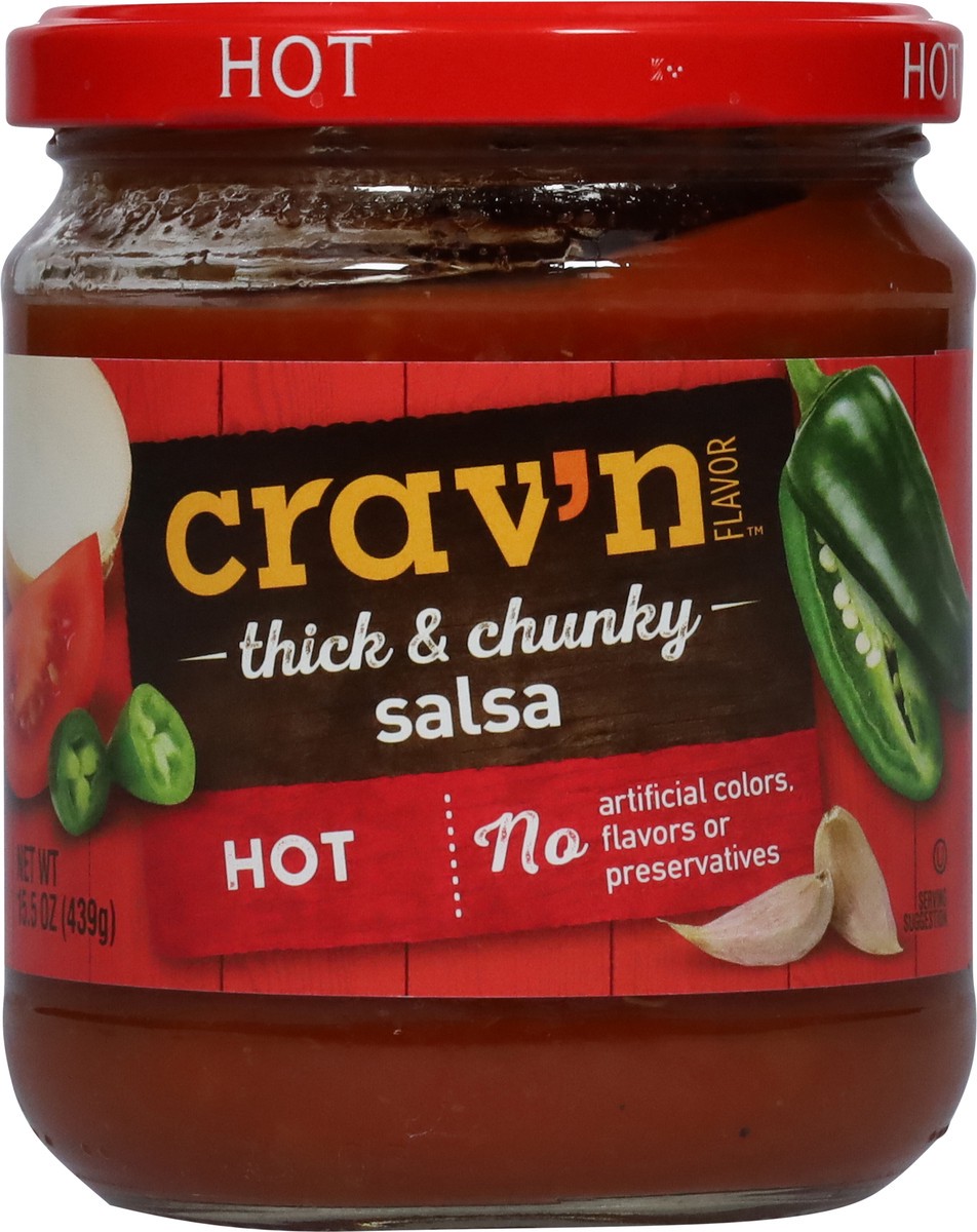 slide 9 of 9, Crav'n Flavor Cravn Hot Thick&Chunky Salsa, 15.5 oz