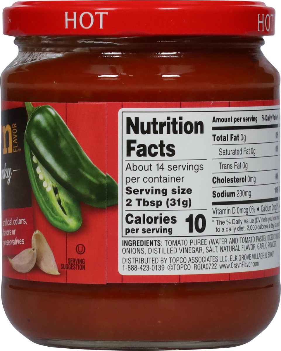 slide 6 of 9, Crav'n Flavor Cravn Hot Thick&Chunky Salsa, 15.5 oz
