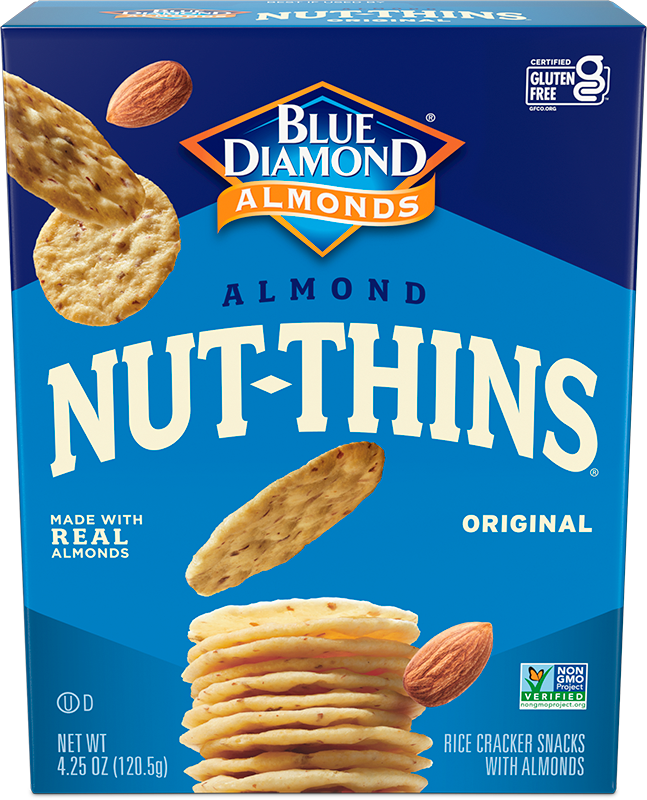slide 1 of 1, Blue Diamond Nut Thins Cracker Snacks Almond Nut & Rice Wheat & Gluten Free - 4.25 Oz, 4.25 oz