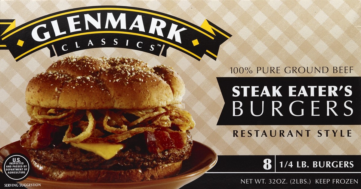 slide 1 of 4, Glenmark Burgers - 2 Lb, 32 oz