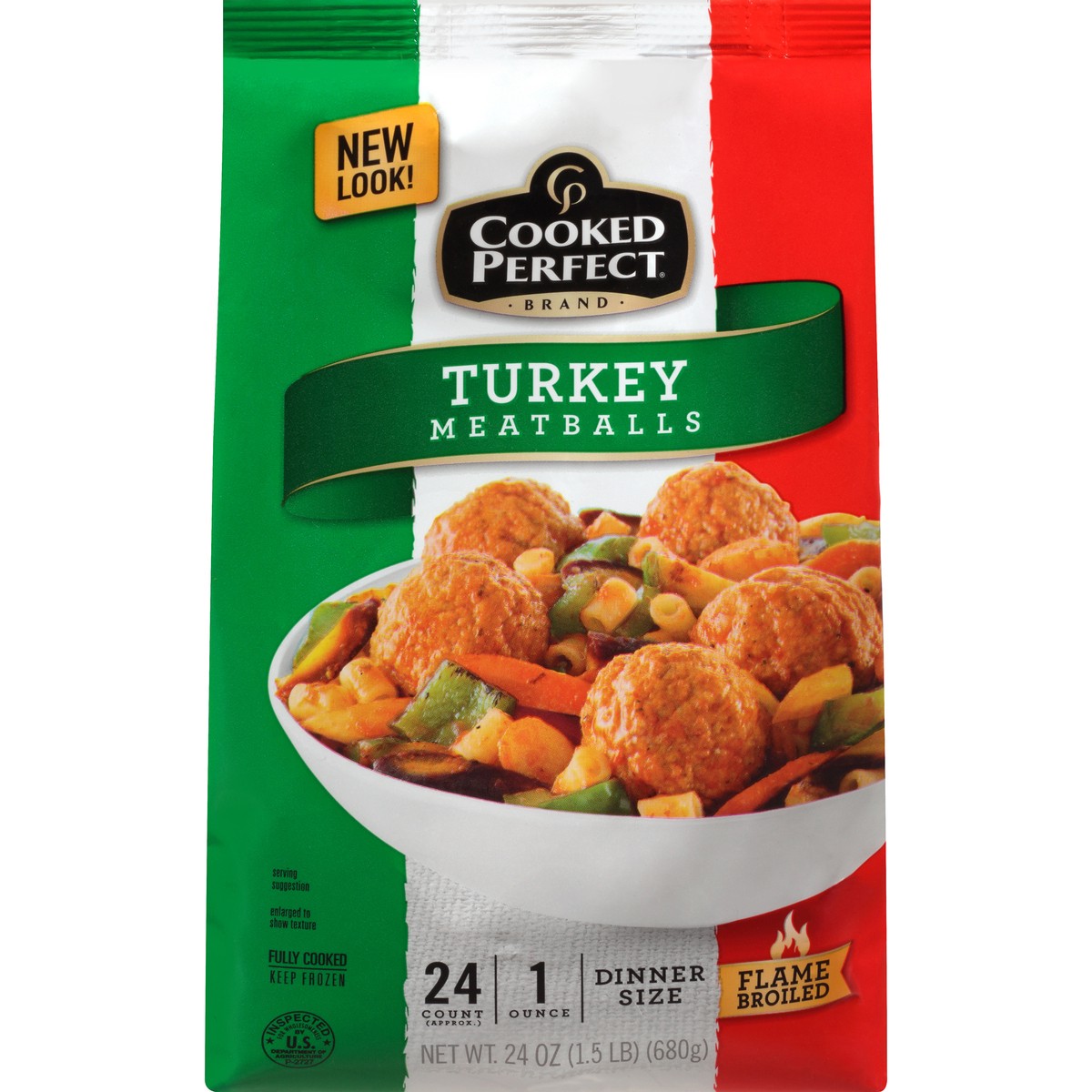 slide 2 of 9, Cooked Perfect® frozen turkey meatballs, 24 oz