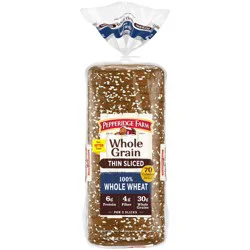 Pepperidge Farm Whole Grain Thin-Sliced 100% Whole Wheat Bread - 22 Oz