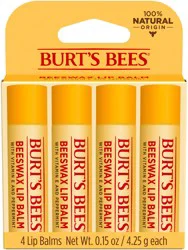 Burts Bees Lip Balm 100% Natural Beeswax Vp - 4-.15 Oz
