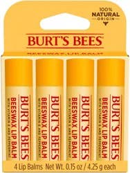 Burts Bees Lip Balm 100% Natural Beeswax Vp - 4-.15 Oz