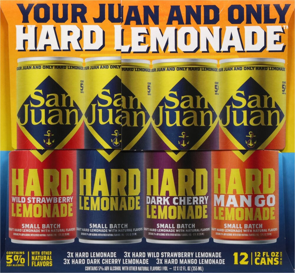 slide 4 of 5, San Juan Small Batch Assorted Hard Lemonade 12 - 12 fl oz Cans, 12 ct; 12 fl oz