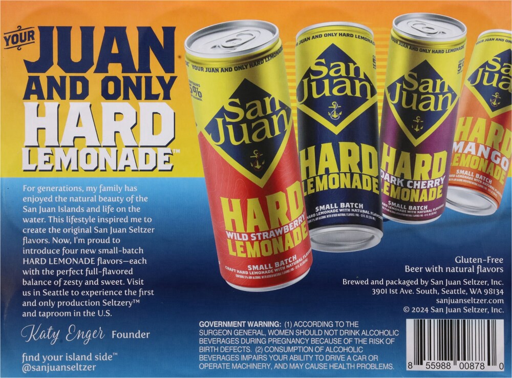 slide 3 of 5, San Juan Small Batch Assorted Hard Lemonade 12 - 12 fl oz Cans, 12 ct; 12 fl oz