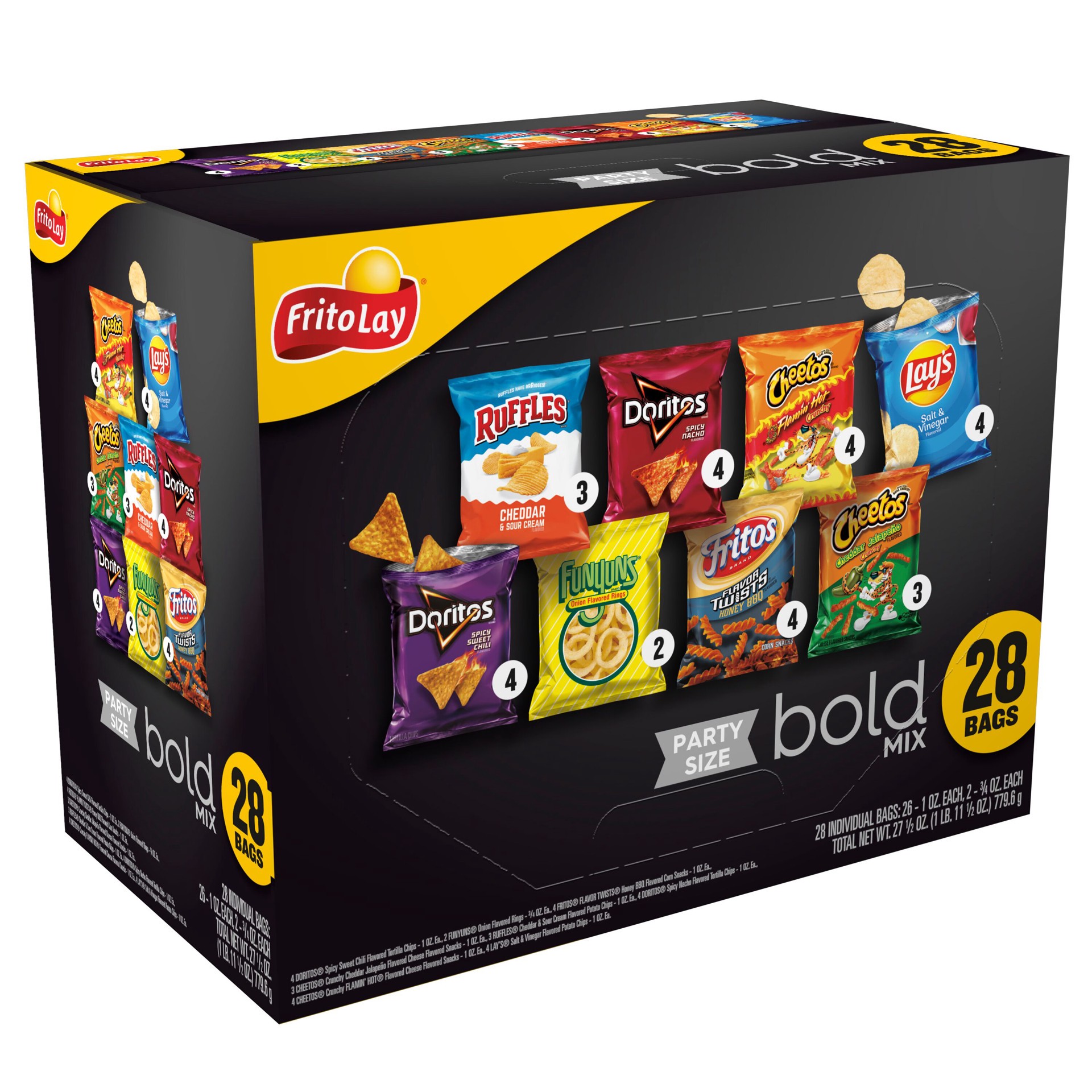 slide 1 of 1, Frito-Lay Variety Pack Bold Party Mix- 28ct, 27.25 oz