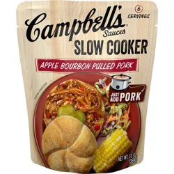 Campbells Sauces Slow Cooker Apple Bourbon Pulled Pork Pouch - 13 Oz
