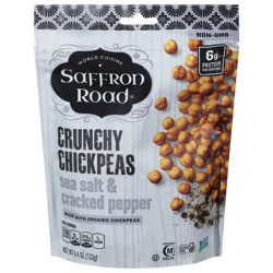 Saffron Road Sea Salt & Cracked Pepper Gluten Free Crunchy Chickpeas Snack - 5.4 Oz