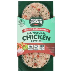 Mighty Spark Tomato, Basil & Garlic Chicken Patties - 8 Oz