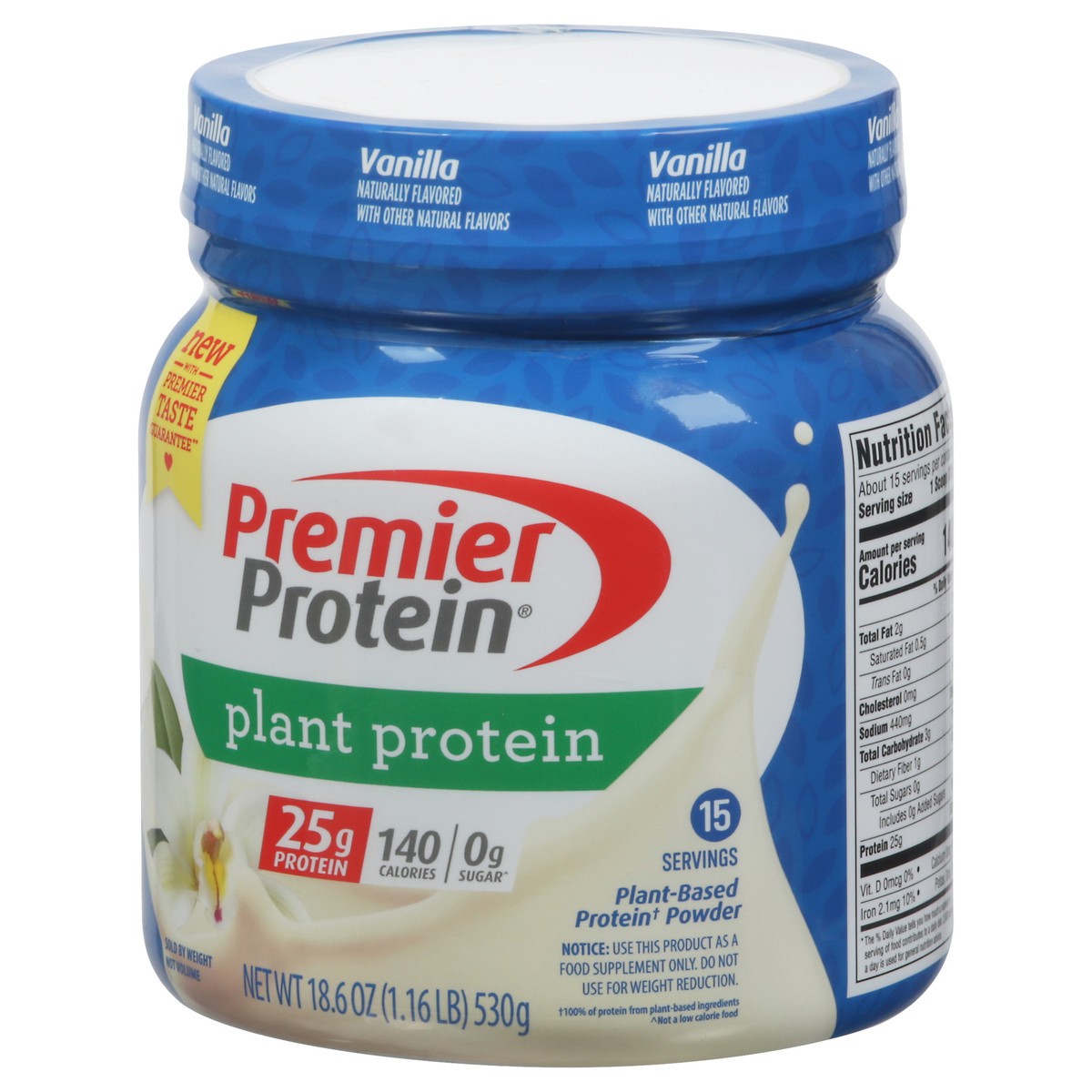slide 3 of 9, Premier Protein Plant Protein Vanilla Protein Powder 18.6 oz, 18.6 oz