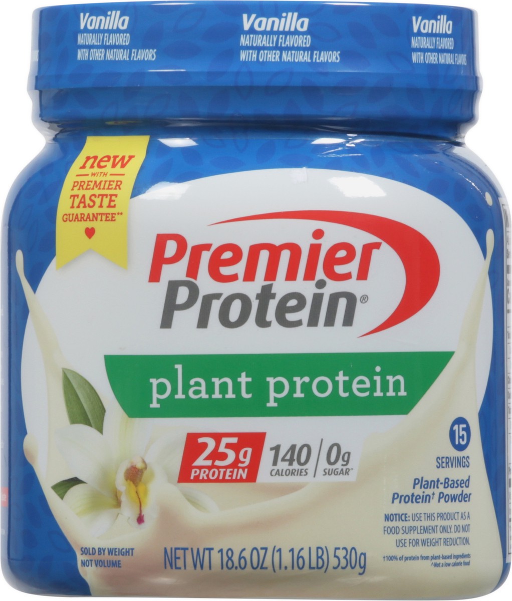 slide 7 of 9, Premier Protein Plant Protein Vanilla Protein Powder 18.6 oz, 18.6 oz