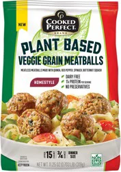 Cooked Perfect Plant Based Veggie Grain Meatballs - 11.25 Oz