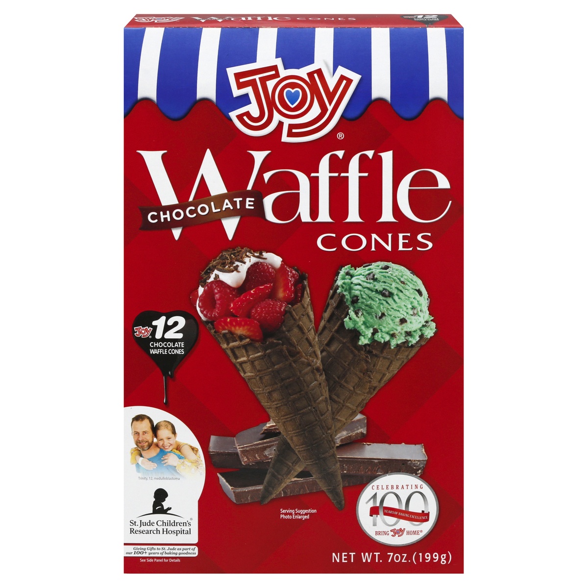 slide 1 of 1, Joy Chocolate Waffle Cones, 12 ct