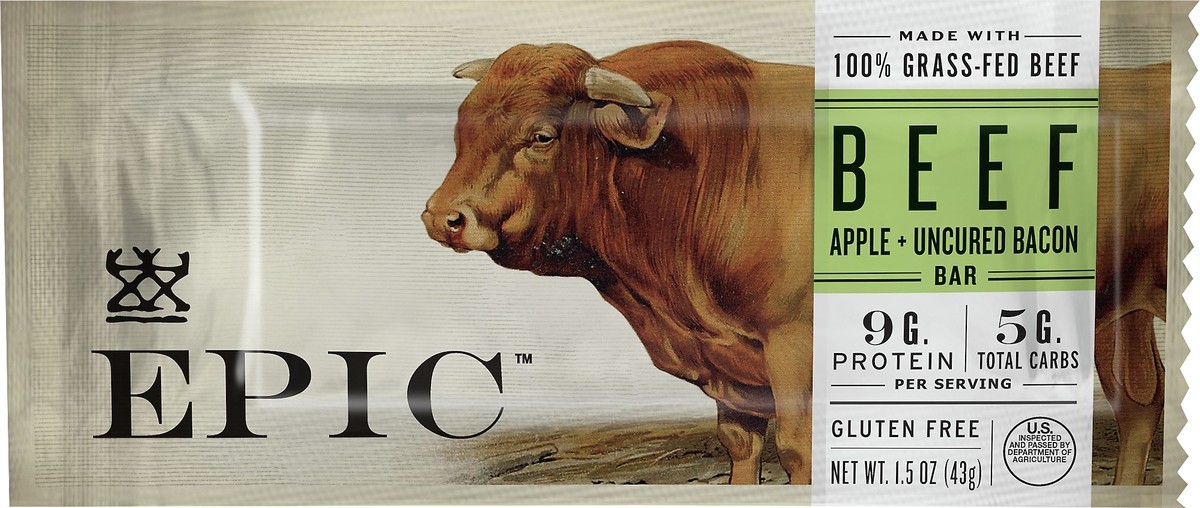 slide 1 of 12, Epic Beef Bacon Apple Bar, 1.5 oz