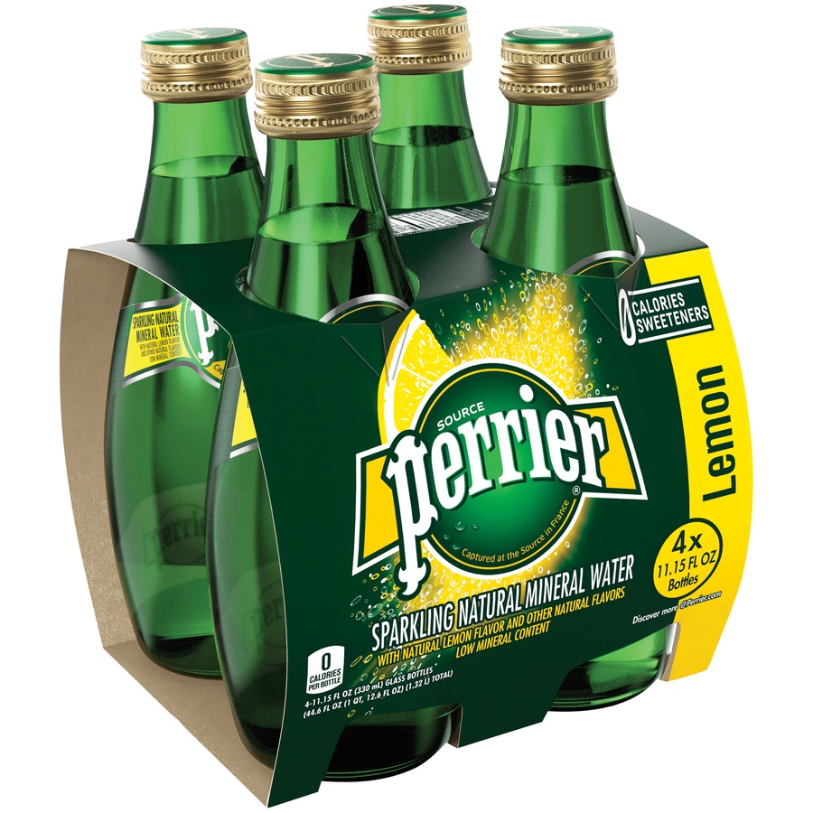 slide 2 of 4, Perrier Lemon Sparkling Natural Mineral Water, 4 ct