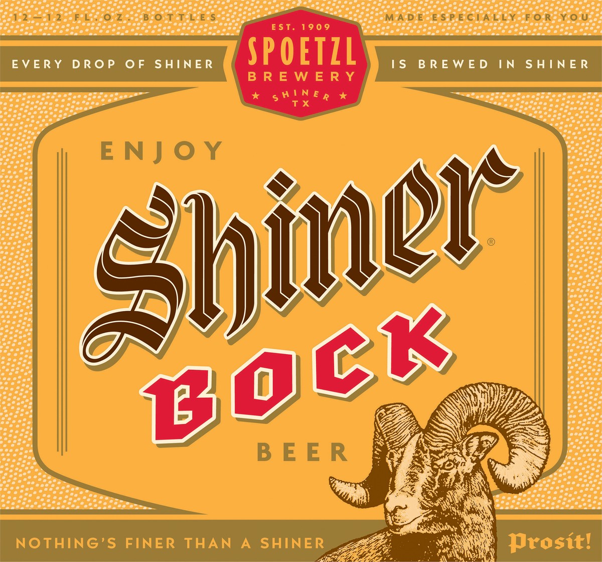 slide 4 of 8, Shiner Beer Shiner Bock Beer, Shiner Craft Beer, 12 Pack, 12 fl oz Bottles, 4.4% ABV, 141 Calories, 12.4g Carbs, 12 ct; 12 fl oz