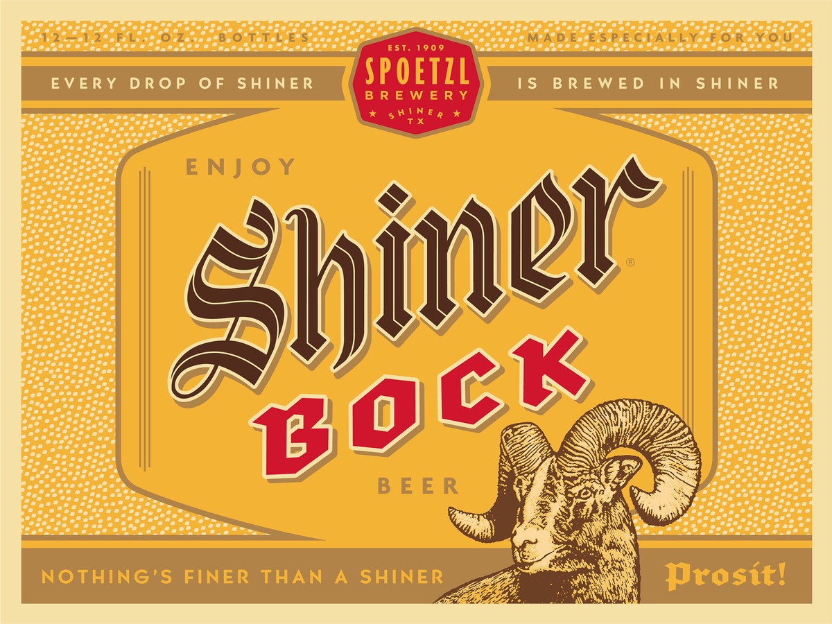 slide 7 of 8, Shiner Beer Shiner Bock Beer, Shiner Craft Beer, 12 Pack, 12 fl oz Bottles, 4.4% ABV, 141 Calories, 12.4g Carbs, 12 ct; 12 fl oz