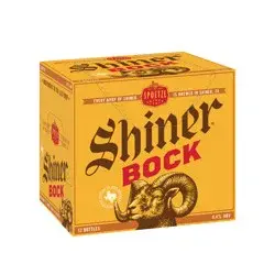 Shiner Beer Shiner Bock Beer, Shiner Craft Beer, 12 Pack, 12 fl oz Bottles, 4.4% ABV, 141 Calories, 12.4g Carbs