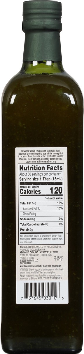 slide 5 of 9, Newman's Own Extra Virgin Olive Oil, 25.3 fl oz