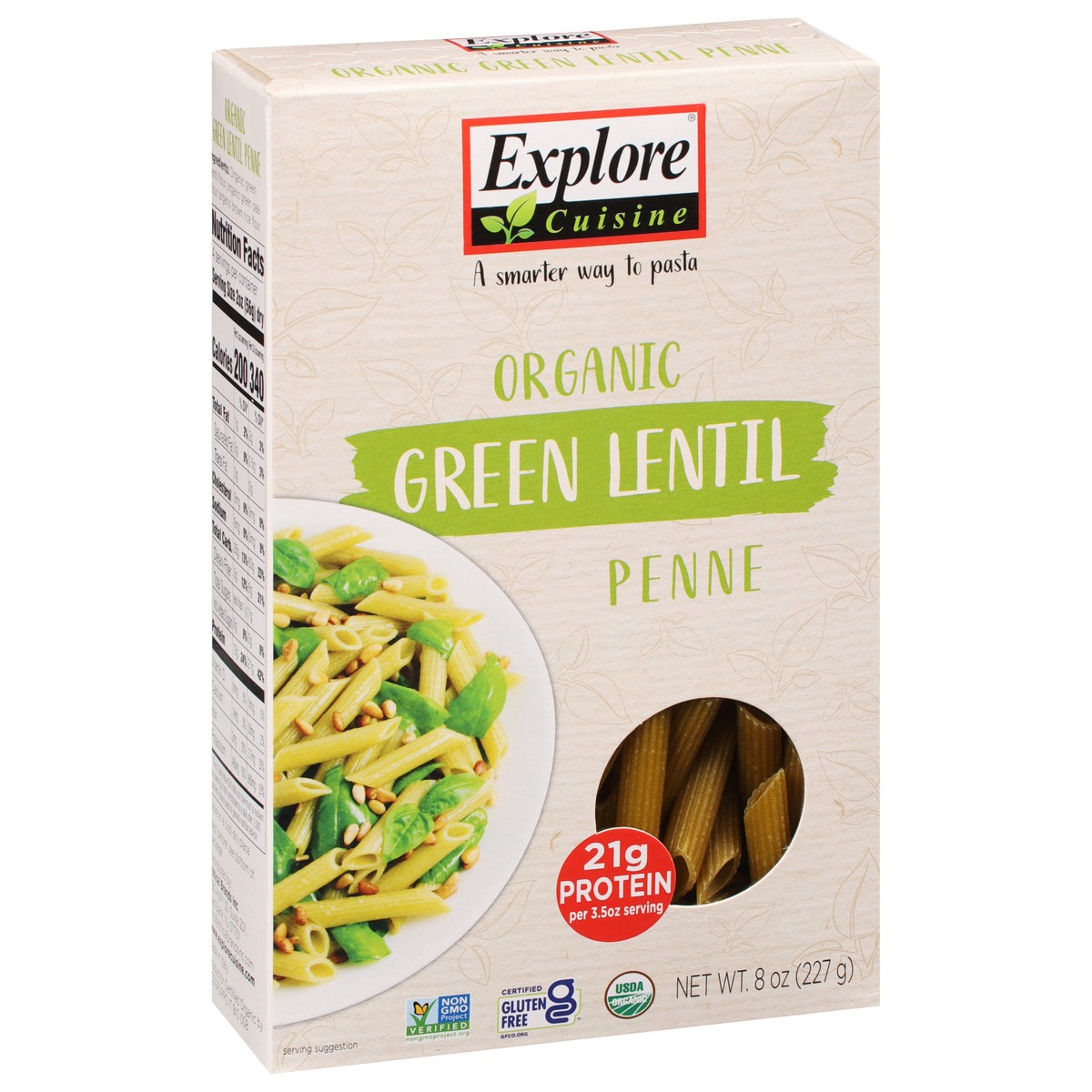 slide 4 of 9, Explore Cuisine Organic Green Lentil Penne 8 oz, 1 ct