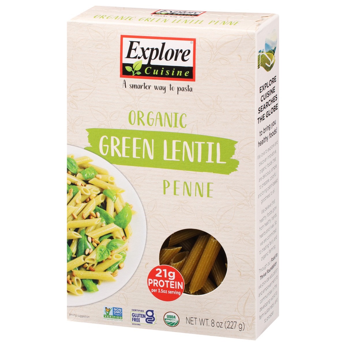 slide 8 of 9, Explore Cuisine Organic Green Lentil Penne 8 oz, 1 ct