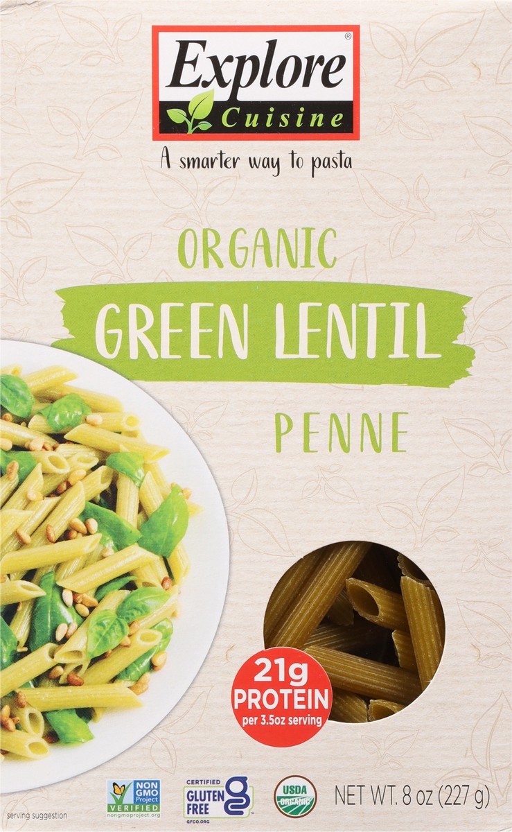 slide 2 of 9, Explore Cuisine Organic Green Lentil Penne 8 oz, 1 ct