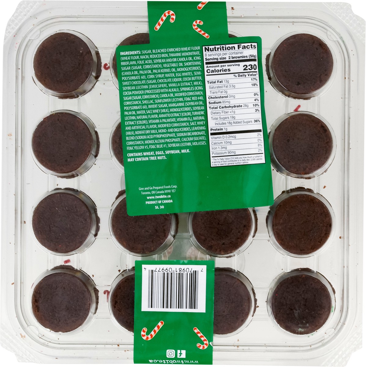 slide 8 of 13, two-bite Original Brownies with Candy Cane Sprinkles 14 oz, 14 oz