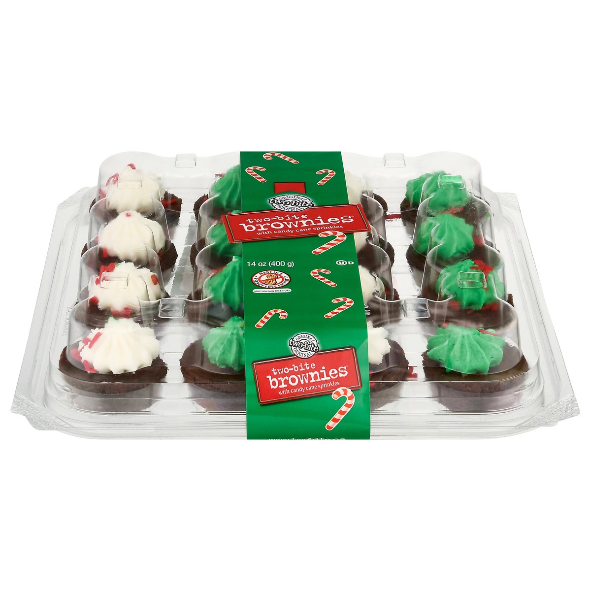 slide 10 of 13, two-bite Original Brownies with Candy Cane Sprinkles 14 oz, 14 oz