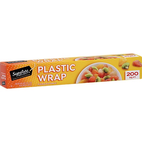 slide 1 of 1, Signature Home Plastic Wraps Microwaveable 200 Sq. Ft. - Each, 1 ct