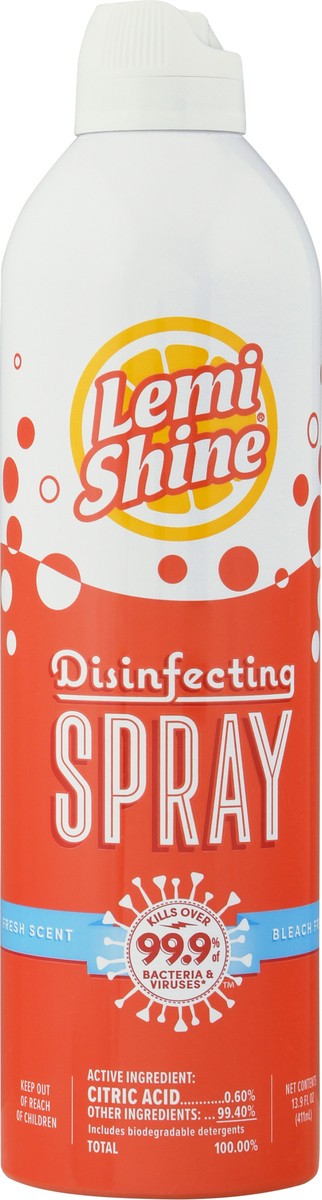 slide 3 of 10, Lemi Shine Bleach Free Fresh Scent Disinfecting Spray 13.9 fl oz, 13.9 oz