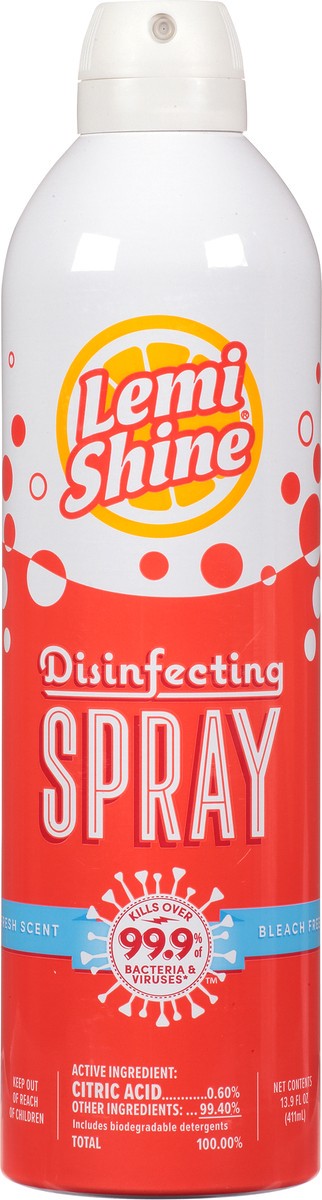 slide 1 of 10, Lemi Shine Bleach Free Fresh Scent Disinfecting Spray 13.9 fl oz, 13.9 oz