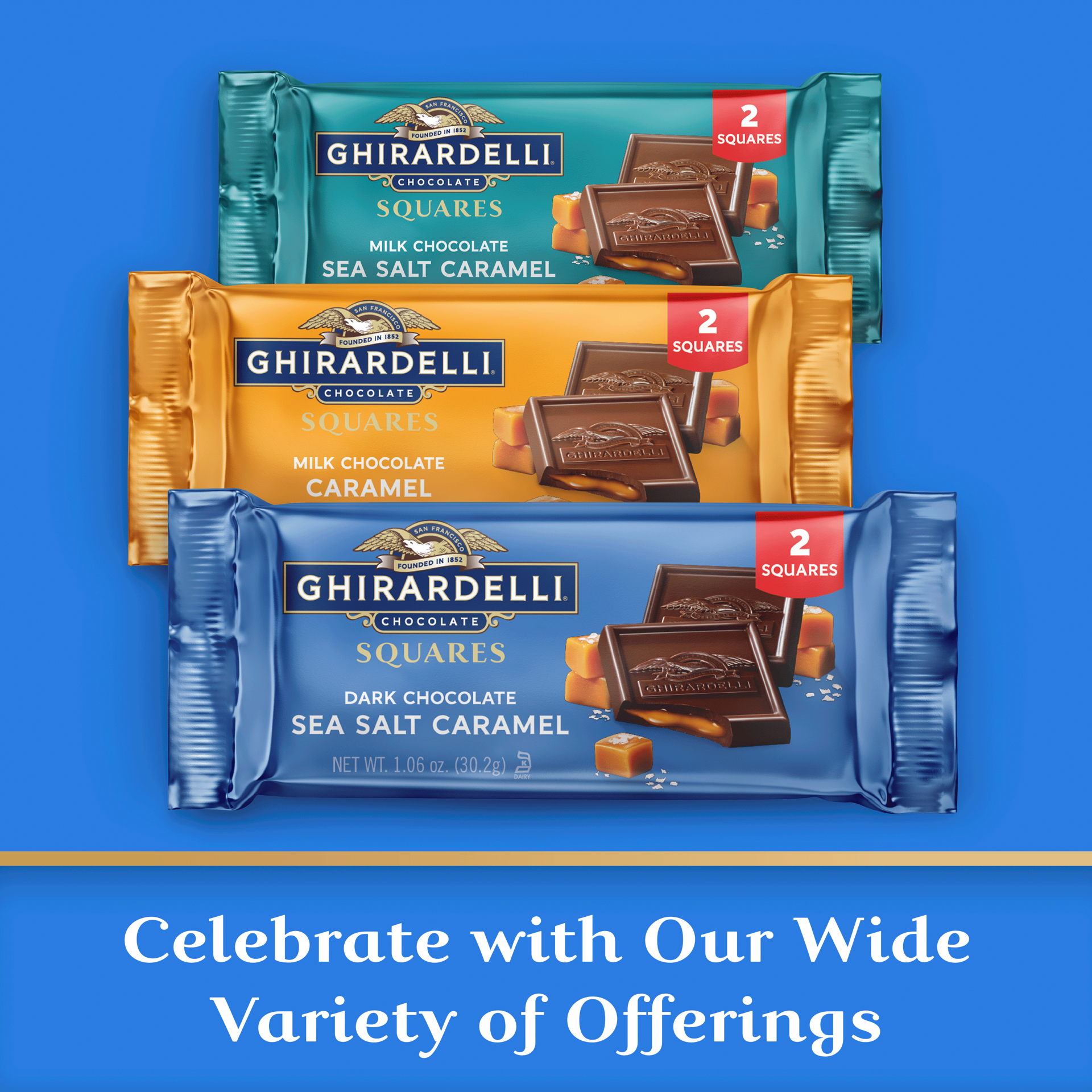 slide 7 of 8, Ghirardelli Drk Choc Sea Salt Cml 2 Squa - 1 oz, 1 oz