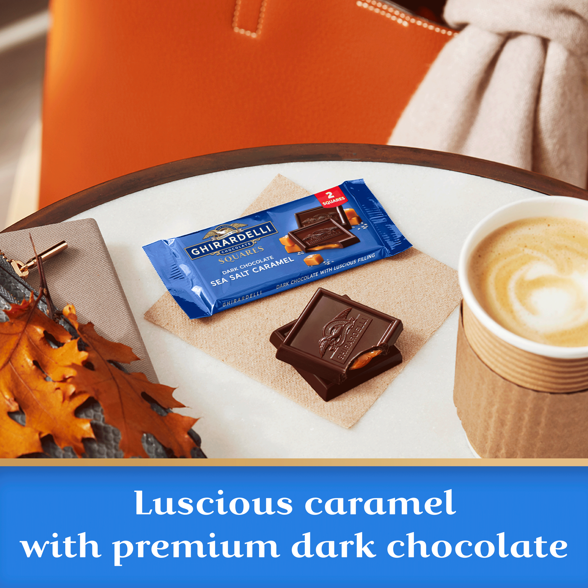 slide 2 of 8, Ghirardelli Drk Choc Sea Salt Cml 2 Squa - 1 oz, 1 oz