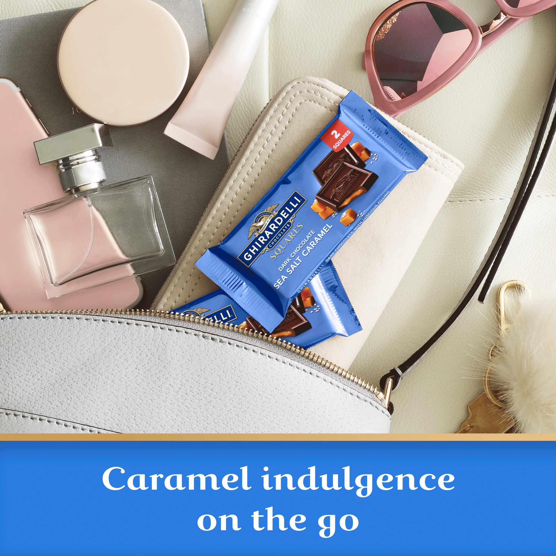 slide 8 of 8, Ghirardelli Drk Choc Sea Salt Cml 2 Squa - 1 oz, 1 oz