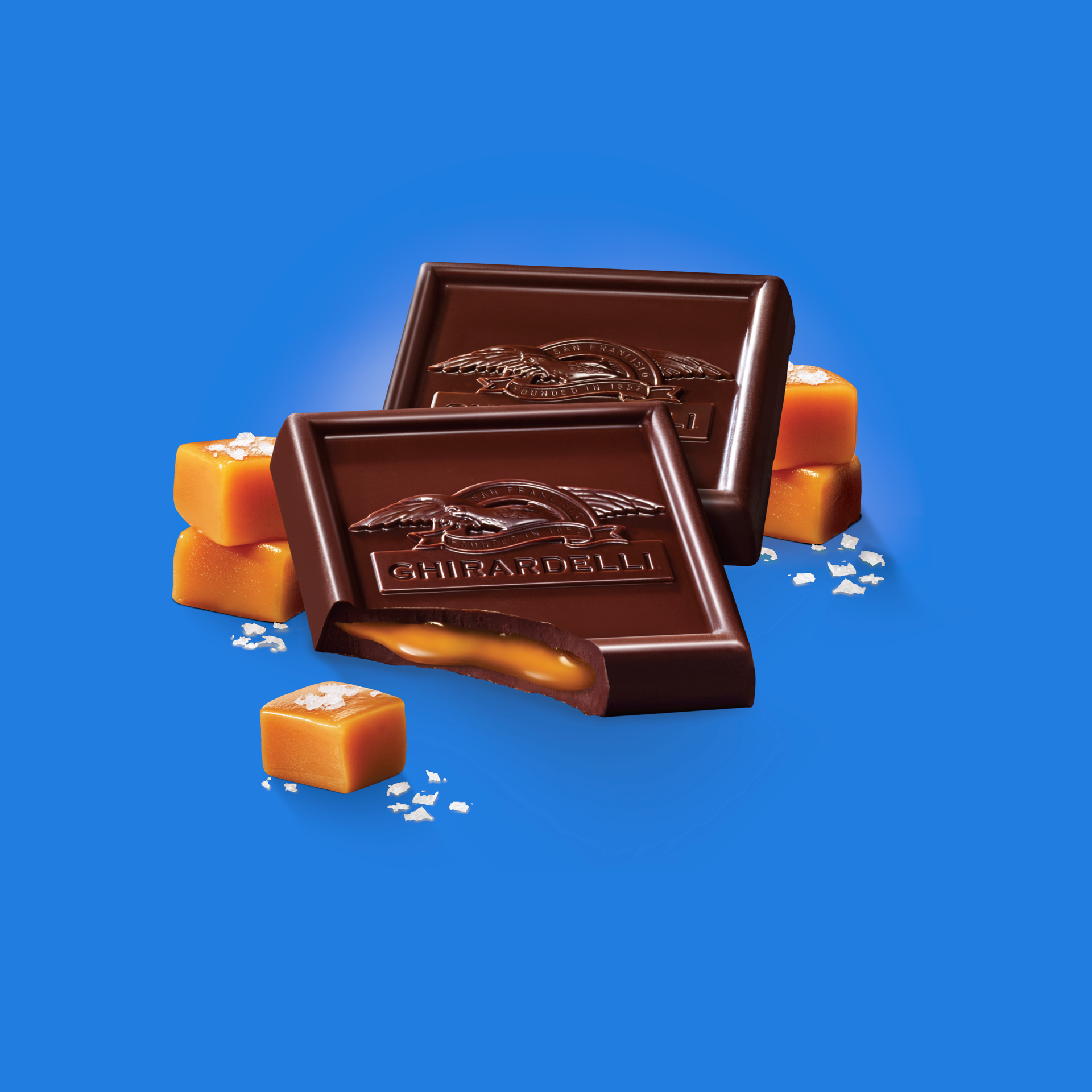 slide 5 of 8, Ghirardelli Drk Choc Sea Salt Cml 2 Squa - 1 oz, 1 oz