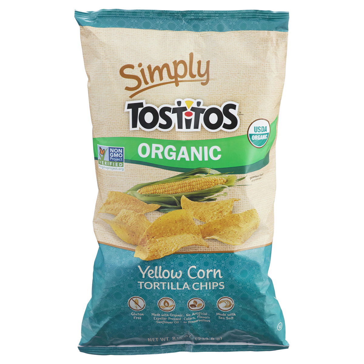slide 1 of 4, Simply Tostitos Yellow Corn Tortilla Chips, 9 oz
