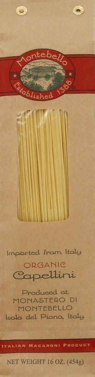 slide 4 of 4, Montebello Capellini Organic Pasta, 1 oz