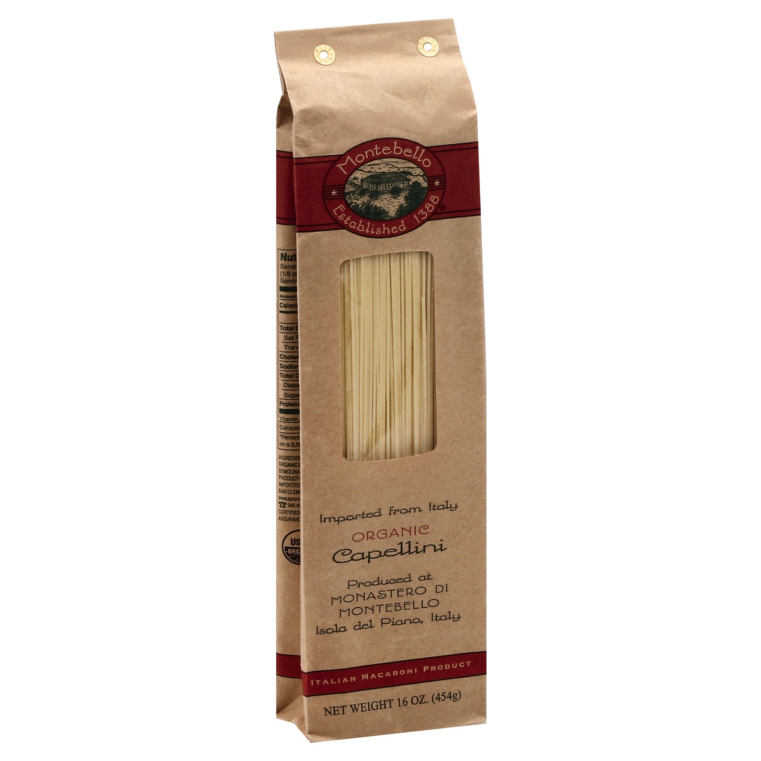 slide 1 of 4, Montebello Capellini Organic Pasta, 1 oz