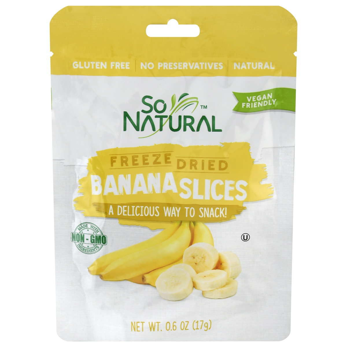 slide 1 of 10, SoNatural Banana Slices, 0.6 oz